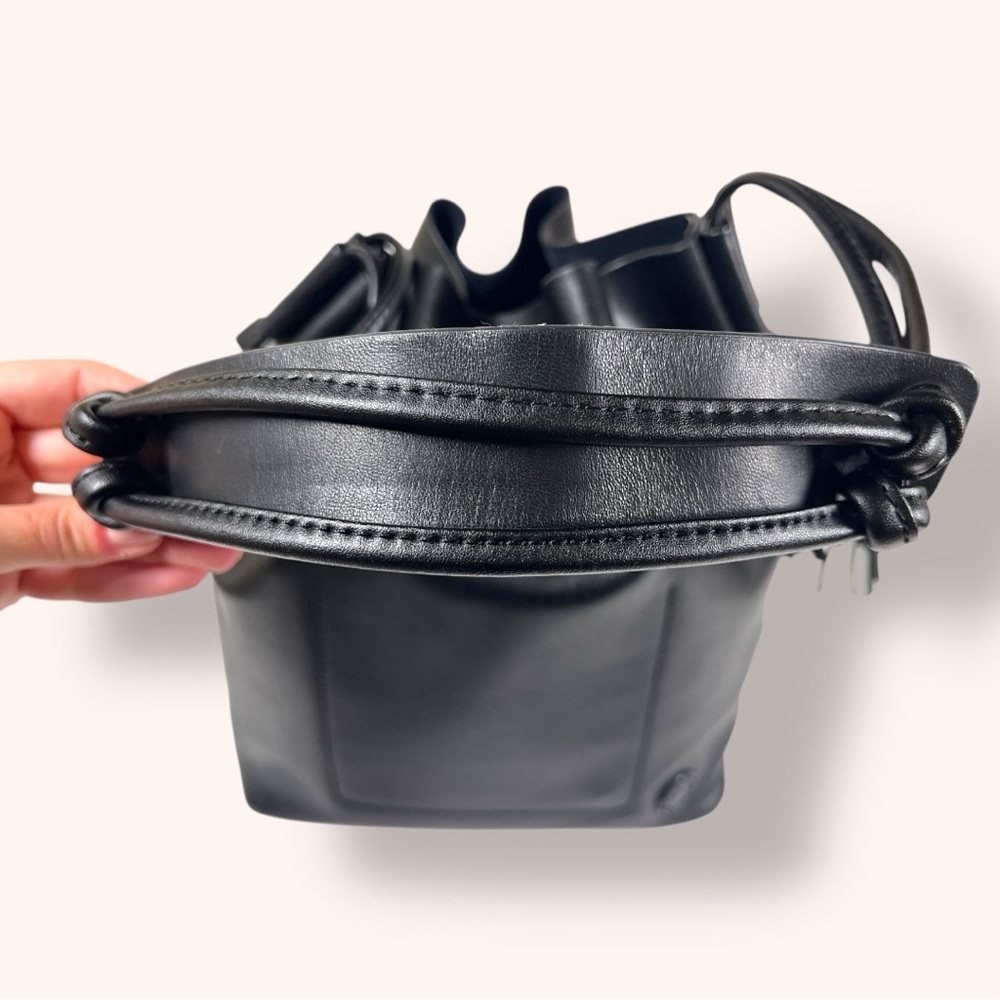 Black Leather Drawstring Bucketbag, Vince Camuto - Picture 10 of 14